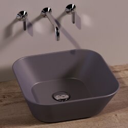 Раковина квадратная накладная-42*42*h16, Wave Simas, 5см, без отв.,WA03ANTRACITEMATT цвет: CEMENTO MATT