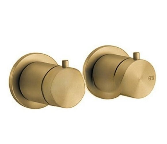 Gessi Shower316 термостат встраиваемый с переключателем на 3 выхода, внешняя часть, цвет Brass Brushed PVD, арт. 54236.727