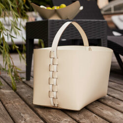 Корзина Helena панна котта, 30х30 кожа ADJ - 3626.16 Корзина Helena панна котта, 30х30 кожа ADJ - 3626.16