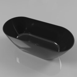 Ванна из искусственного камня 165х75 Whitecross Coral 0213.165075.101 цвет: черный глянец