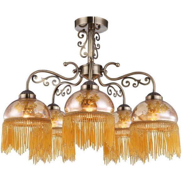 Потолочная люстра, вид ретро Perlina Arte Lamp цвет:  оранжевый - A9560PL-5AB