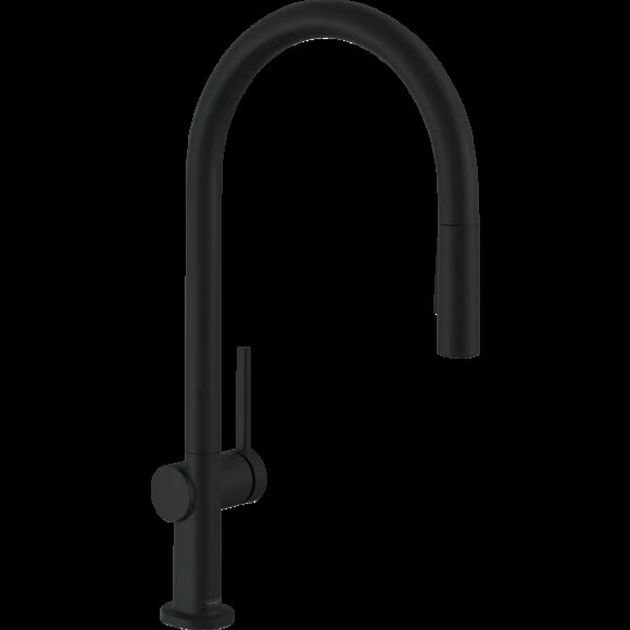 Hansgrohe смеситель для кухни, Eco, с вытяжным душем, Talis M54, матовый черный арт. 72842670