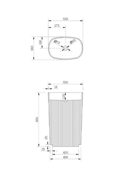 Раковина из искусственного камня NT701 BELLO NT BAGNO цвет: белый матовый