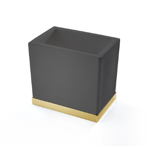 3SC Стакан настольный, композит Solid Surface,  Mood Deluxe Black цвет: золото арт. MDN03AGD