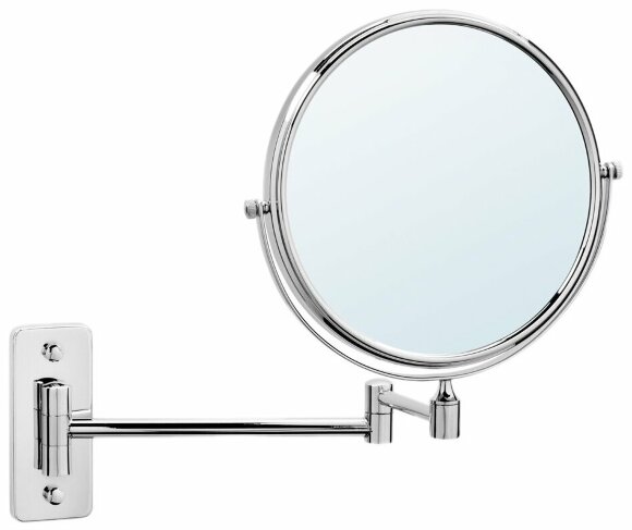 Косметическое зеркало с увеличением хром, Raiber - RMM-1112