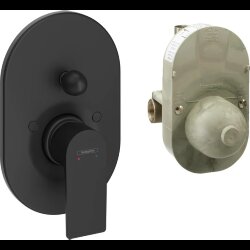 Hansgrohe смеситель для ванны скрытого монтажа, в комплекте с монтажной частью, Rebris E, матовый черный арт. 72458670 Hansgrohe смеситель для ванны скрытого монтажа, в комплекте с монтажной частью, Rebris E, матовый черный арт. 72458670