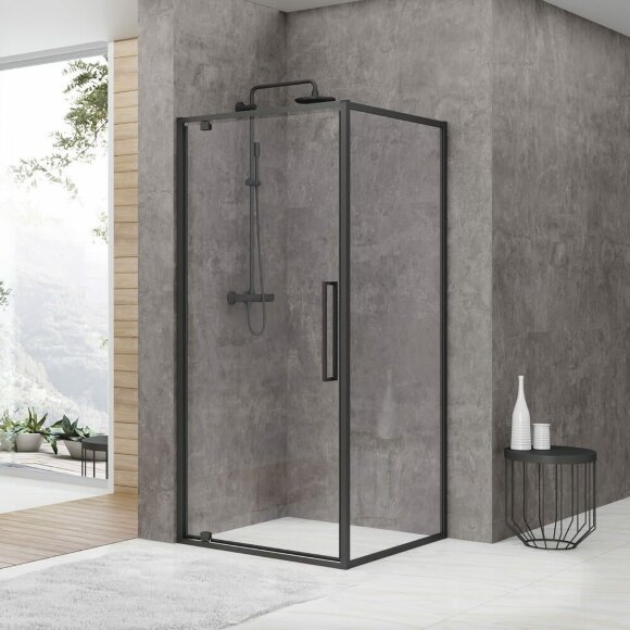 Душевое ограждение (1000х1000х1950), S877 Black, Black&White арт. 8771010