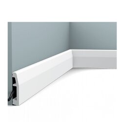 Плинтус из дюрополимера с кабель-каналом SX125 Orac Axxent Бельгия цвет: Белый