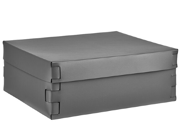 Коробка Snob серый, 30х30 кожа ADJ - 3630.03