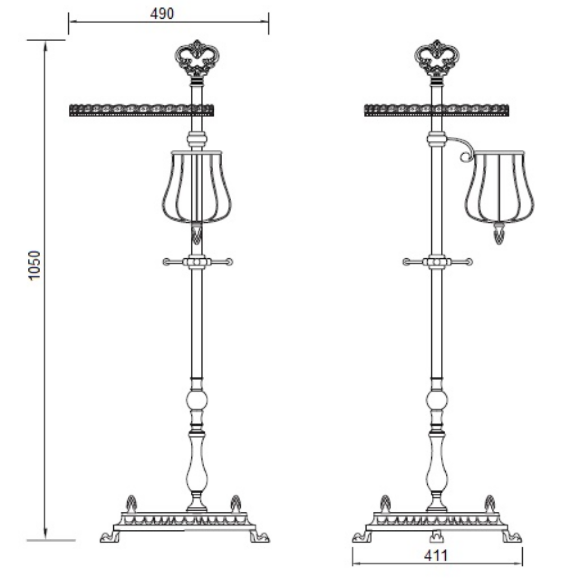 Стойка унитаза для шампанского, H113xP41xL49 см., Migliore Versailles, золото арт. 32683