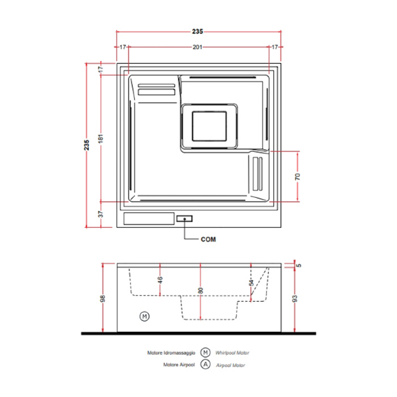 Минибассейн Gruppo Treesse Phantom, м.г/м+нагреватель,фильтр-картридж, внеш. панель VTR, автонаполнение компл PR1, арт. V322MXBNB220000I,  цвет: белый