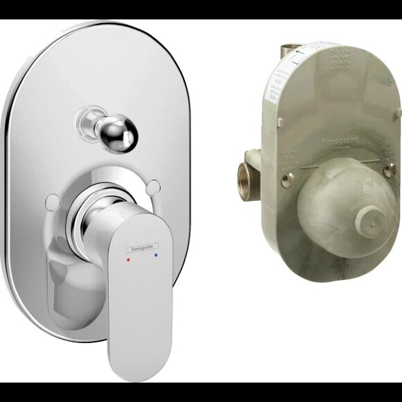 Hansgrohe смеситель для ванны скрытого монтажа, в комплекте с монтажной частью, Rebris S, глянцевый хром арт. 72448000