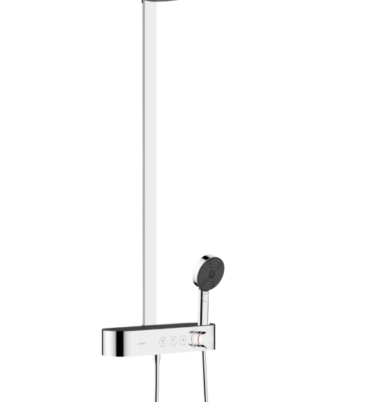 Hansgrohe душевая система с термостатом, Pulsify S, глянцевый хром арт. 24240000