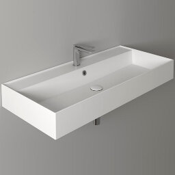 Раковина с 1 отв. наклад./подвес.-101*46см, AGILE Simas, керамика, матов.белая AG101BIANCOMATT
