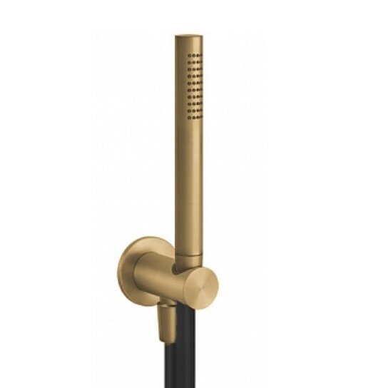 Gessi ручной душ, шланговое подсоединение, держатель, шланг 1500 мм, лейка с защитой от известкового налёта, цвет Brass Brushed PVD, арт. 54023.727