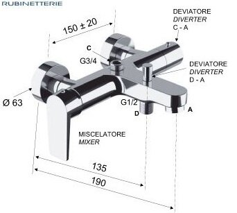 Душевая стойка со смесителем с функцией наполнения ванны REMER Energy EY34X7SS9SSDO, цвет: золото