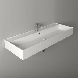Раковина с 1 отв. Наклад./Подвес.-121*46см, AGILE Simas, керамика, белая арт. AG121 bi*1