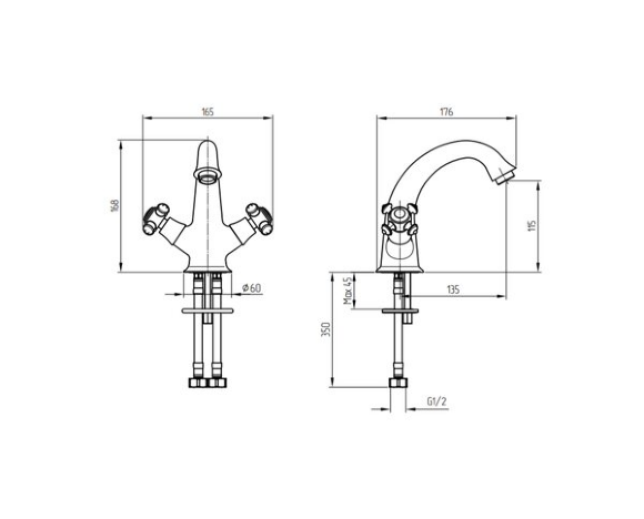 Смеситель для раковины, Migliore Prestige, хром арт. 26901 Смеситель для раковины, Migliore Prestige, хром арт. 26901