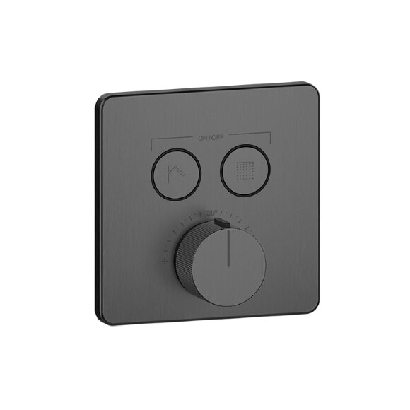 Comfort Смеситель для душа, встраиваемый, термостатический, с 2 запорными кнопками, Hi-Fi Gessi цвет: Black Metal PVD - 38718#706