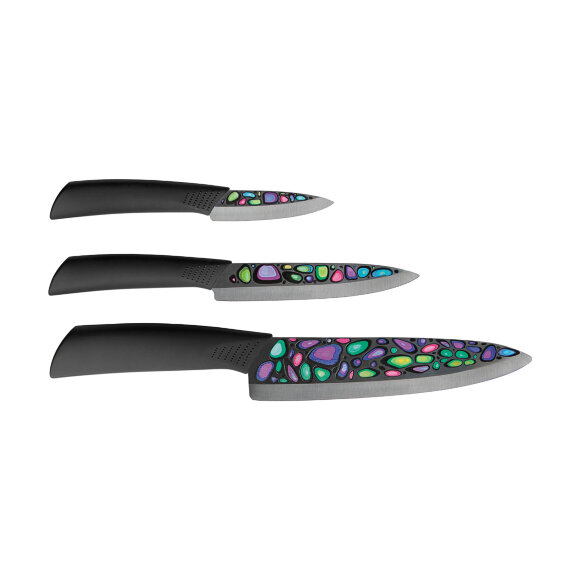 Набор ножей (3 НОЖА) + ПОДСТАВКА  Imari-BL-ST-SET, 4992023 Omoikiri