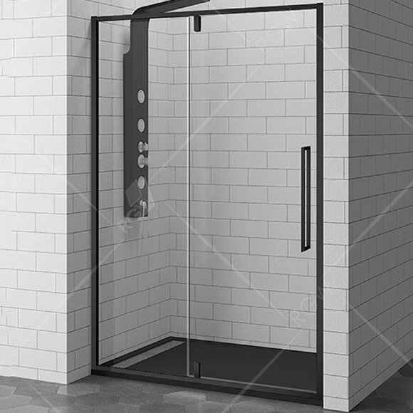 RGW Душевая дверь SV-03b 100 профиль черный стекло прозрачное алюминий, стекло арт. 06320310-14