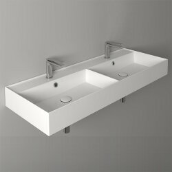 Двойная раковина с 2 отв. Наклад./Подвес.-121*46см, AGILE Simas, керамика,белая арт. AG121D bi*2 Двойная раковина с 2 отв. Наклад./Подвес.-121*46см, AGILE Simas, керамика,белая арт. AG121D bi*2