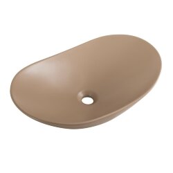 BelBagno Раковина накладная керамическая 605x360x155, овальная, матовый бежевый, арт. BB1404-H316