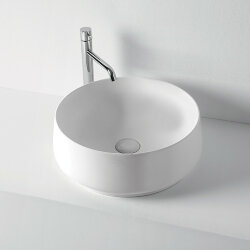 Раковина D43х16см, накладная, без отв. KERASAN F10, 460430 цвет: белый матовый