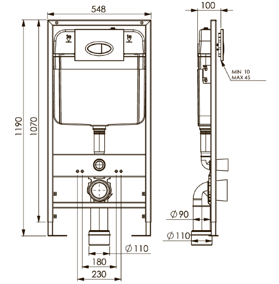 Инсталляция для унитаза (для кнопки 664,665) Boheme  арт. BH-666 цвет: