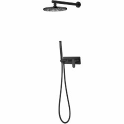 Смеситель встроенный для душа с верхней лейкой 225 мм SPECTRE цвет: черный, арт. 454-B