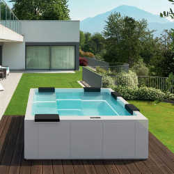 Минибассейн Gruppo Treesse Maya ,г/м, хромотерапия 2, фильтрация, озон дезинф., внешняя панель VTR белая, нагреватель3kw, арт. V232IXBNB220O00I,  цвет: белый