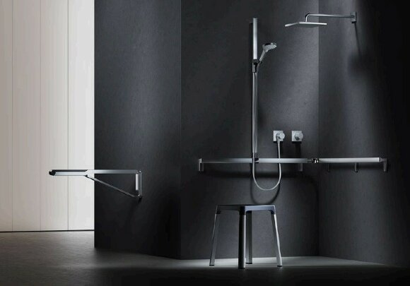 Keuco Складной поручень для установки справа и слева 700 мм, Axess, 35003 010751 цвет: хром, белый