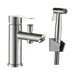 Смеситель для раковины с гигиеническим душем сталь, Haiba - HB12801