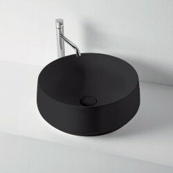 Раковина D43х16см, накладная, без отв. KERASAN F10, 460431 цвет: черный матовый