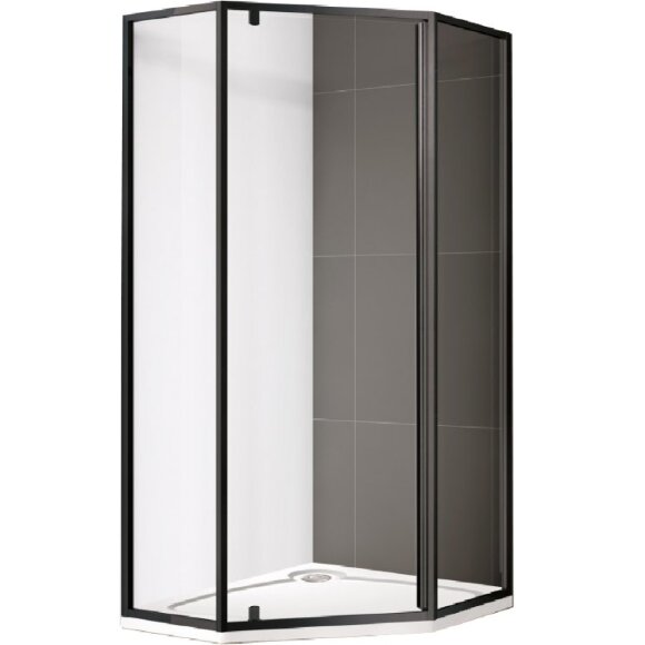 Душевой уголок ECO Черный. стекло прозрачное Cezares - ECO-O-P-1-90-C-NERO