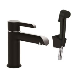 Смеситель для раковины с гигиеническим душем черный, Haiba - HB12805-7