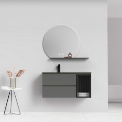 Тумба с раковиной (1000x550x500), Orans BC-2055-1000L, MFC085, раковина art marble (matte black), Orans арт. 2055100L Тумба с раковиной (1000x550x500), Orans BC-2055-1000L, MFC085, раковина art marble (matte black), Orans арт. 2055100L