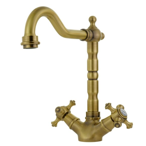 Смеситель для раковины излив "змейка", донный клапан "click-clack", Migliore Prestige, бронза арт. 31615