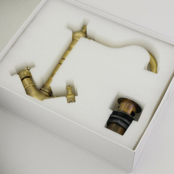 Смеситель для раковины излив "змейка", донный клапан "click-clack", Migliore Prestige, бронза арт. 31615