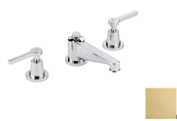 Смеситель для раковины на три отверстия устанавливаемый на борту с донным клапаном, THG Spirit с рукоятками, pvd матовый золотистый (H53) - G58-151 Смеситель для раковины на три отверстия устанавливаемый на борту с донным клапаном, THG Spirit с рукоятками, pvd матовый золотистый (H53) - G58-151