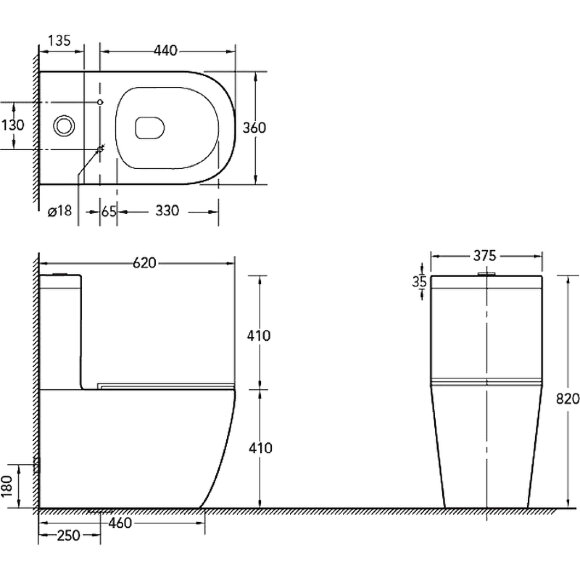 Унитаз компакт SantiLine SL-5016MB с бачком и сиденьем Микролифт цвет: черный матовый