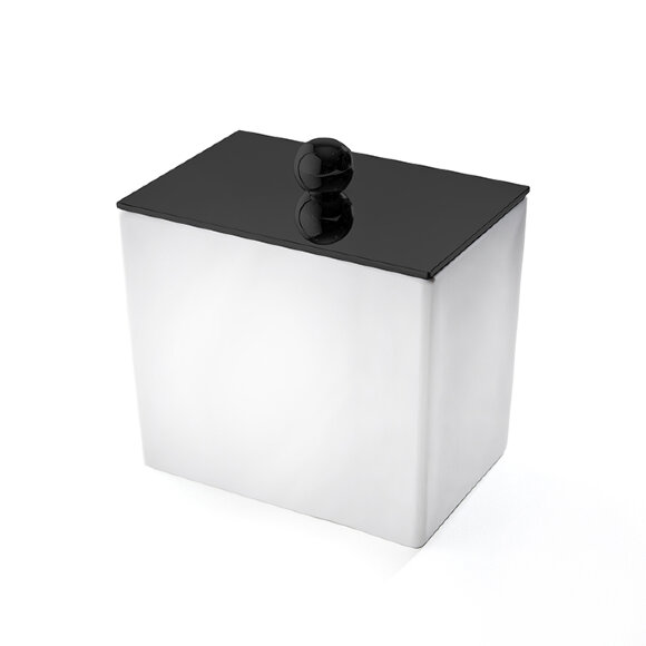3SC Баночка универсальная, 10х10х7 см, с крышкой, настольная, композит Solid Surface,  Mood цвет: белый арт. MW48ANO