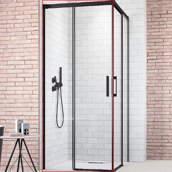 Душевая дверь black kdj 110 l профиль черный стекло прозрачное, Radaway Idea арт. 387041-54-01L