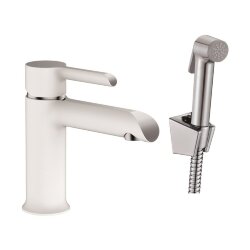 Смеситель для раковины с гигиеническим душем белый, Haiba - HB12805-8