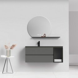 Тумба с раковиной (1200x550x500), Orans BC-2055-1200L, MFC085, раковина art marble (matte black), Orans арт. 2055120L Тумба с раковиной (1200x550x500), Orans BC-2055-1200L, MFC085, раковина art marble (matte black), Orans арт. 2055120L