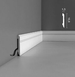 Плинтус из дюрополимера с кабель-каналом SX105 Orac Axxent Бельгия цвет: Белый