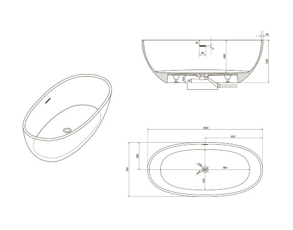 Ванна из искусственного камня NT201 FIRENZE Mat NT BAGNO цвет: белый матовый
