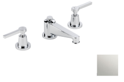 Смеситель для раковины на три отверстия устанавливаемый на борту с донным клапаном, THG Spirit с рукоятками, pvd никель (H55) - G58-151 Смеситель для раковины на три отверстия устанавливаемый на борту с донным клапаном, THG Spirit с рукоятками, pvd никель (H55) - G58-151