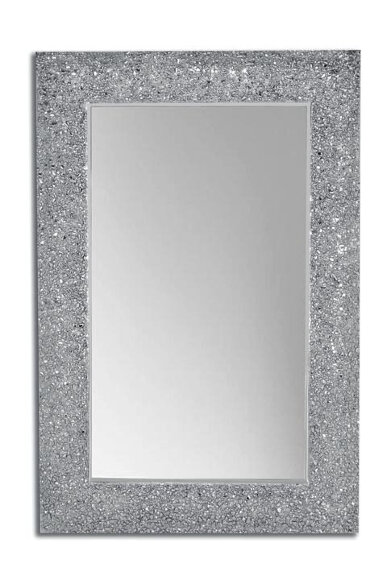 Зеркало AURA 90x60 см с рамой из хрустального стекла с подсветкой цвет: серебро глянец ArmadiArt арт. 538
