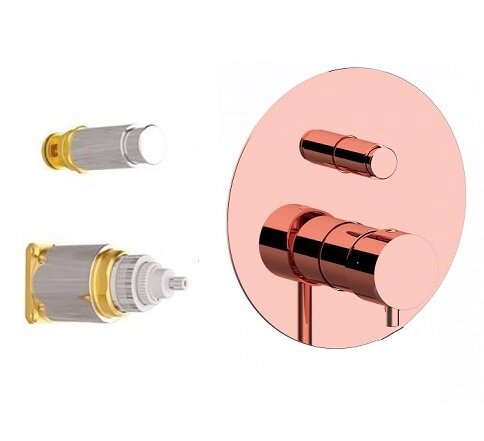 Термостатический смеситель для ванны - внешняя часть, цвет: медь Remer Minimal Thermo NT09KBRL